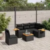 vidaXL 6-tlg. Garten-Sofagarnitur mit Kissen Schwarz Poly Produktbild-Vorschau 2
