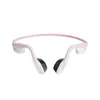 A pair of white and pink bone conduction headphones against a white background. Produktbild-Vorschau