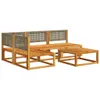 Maison Exclusive - 5-tlg. Gartensofa-Set mit Kissen Holz Produktbild-Vorschau 3