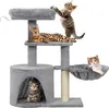 A multi-level cat tree with three cats on it. Náhled obrázku produktu