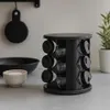 Stojak na przyprawy z 9 słoiczkami, czarny, 17 x 17 x 19,5 Podgląd zdjęcia produktu 2