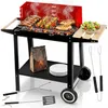 Holzkohlegrill mit Rädern und Ablagen – Grillwagen 50×26,5 Produktbild-Vorschau 11