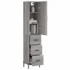 Highboard Grau Sonoma 34,5x34x180 cm Holzwerkstoff Produktbild-Vorschau 3