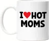 I Love hot Moms Tasse Weiß Lustig Witzig Herz Love Produktbild-Vorschau 1