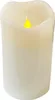 A close-up of a white LED candle with a yellow flame. Produktbild-Vorschau