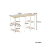 SVITA Studio Bürotisch Eiche-Optik weiß Metall-Beine mit Produktbild-Vorschau 3