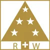A triangular graphic with stars and letters R + W at the bottom, on a white background. Produktbild-Vorschau