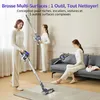 Three women using vacuum cleaners in a modern living room. Voir les images du produit