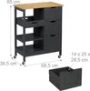 Relaxdays Kitchen Island, Obdélníkový, Středně slisovaná Náhled obrázku produktu 4