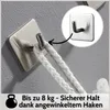 DEKAZIA® 4 ganci adesivi porta asciugamani bagno adesivo Anteprima dell’immagine prodotto 4