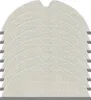 A stack of white cleaning cloths with gray edges, arranged in a fan shape against a white background. Produktbild-Vorschau
