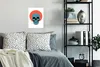 MuchoWow® Poster Totenkopf - Blau - Brille - Mond - Orange Produktbild-Vorschau 4