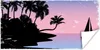 MuchoWow® Poster Insel - Palme - Segelboot - Nacht 40x20 cm Produktbild-Vorschau 1