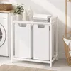 BEGRYF Wäschekorb mit 2 Wäschesäcken 73 x 33 x 71 cm Weiß Produktbild-Vorschau 5