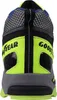 The back view of a black and neon yellow athletic shoe. Produktbild-Vorschau