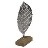 Dekoobjekt Blatt Aluminium 22cm Skulptur Statue Dekofigur Produktbild-Vorschau 2