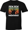 Herren T-Shirt Pew Pew Madafakas! schwarze Katze Fun-Shirt Produktbild-Vorschau 1