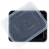 A black cake container with a clear lid placed on top. Podgląd zdjęcia produktu