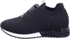 A side view of a black women's sneaker with rhinestones. Voir les images du produit