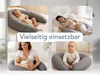 XXL Stillkissen grau | Schwangerschaftskissen | 190 x 40 cm Produktbild-Vorschau 2