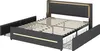 A dark gray upholstered bed frame with a slatted mattress base and LED lighting. Anteprima dell’immagine prodotto