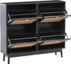 BELIANI Halbhoher Schuhschrank Schwarz Faserplatte mit 4 Produktbild-Vorschau 4