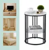 Table d'appoint Relaxdays aspect marbre, 2 étagères, pour Voir les images du produit 5