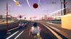 A racing game scene with cartoonish vehicles on a road. Podgląd zdjęcia produktu