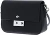 A black Lacoste crossbody bag with silver hardware, shown from the front-left. Anteprima dell’immagine prodotto