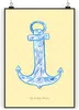 Mr. & Mrs. Panda Bild Anker Blau DIN A3 - Gelb Pastell - Produktbild-Vorschau 1