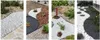 A collage of four images showing different garden edging designs made of gravel. Podgląd zdjęcia produktu