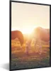 MuchoWow® Gerahmtes Poster Pferde - Sonne - Tiere 60x90 cm Produktbild-Vorschau 1
