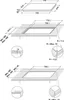 Diagrams showing the dimensions and installation requirements for an induction cooktop. Náhľad obrázku produktu