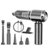 A handheld vacuum cleaner and its accessories are displayed against a white background. Produktbild-Vorschau