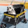 Hundebuggy Klappbar Katzenbuggy mit Federung Leicht Blau Produktbild-Vorschau 4