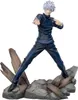 A collectible figure of Satoru Gojo from Jujutsu Kaisen, posed in a dynamic stance on a rocky and wooden base. Produktbild-Vorschau
