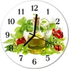 Glasuhr Wanduhr Küchenuhr Echt-Glas 30fi cm Öl Basilikum Produktbild-Vorschau 1