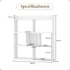 A diagram showing the dimensions of a white bookshelf. Podgląd zdjęcia produktu