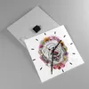 Wanduhr - Quadrat - Glasuhr - Hund Blumen Kinder exotische Produktbild-Vorschau 2
