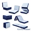 Multiple configurations of a foldable mattress are displayed against a white background. Voir les images du produit
