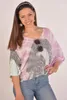 styleBREAKER Damen Feinstrick Poncho mit Batik Muster, 3/4 Produktbild-Vorschau 4