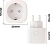 A product image showing a smart plug from two different angles, with dimensions indicated. Produktbild-Vorschau
