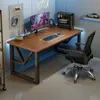 A modern gaming desk setup in a room with blue ambient lighting. Podgląd zdjęcia produktu
