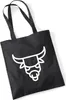 Huuraa Jutebeutel Stier Sternzeichen Symbol 10 Liter Black Produktbild-Vorschau 1