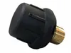 A close-up studio shot of a black and gold connector piece against a white background. Náhled obrázku produktu
