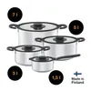 A set of Fiskars Functional Form pots of various sizes, displayed on a white background with size labels. Produktbild-Vorschau
