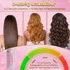 Three women's hairstyles and a hair styling tool with a temperature gauge. Produktbild-Vorschau