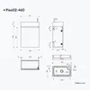 Technical drawings and dimensions of a bathroom sink and cabinet. Produktbild-Vorschau
