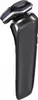 A black electric shaver with a blue accent on a white background. Produktbild-Vorschau
