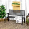 Panca da giardino Outsunny, modello a due posti, con motivo Anteprima dell’immagine prodotto 2